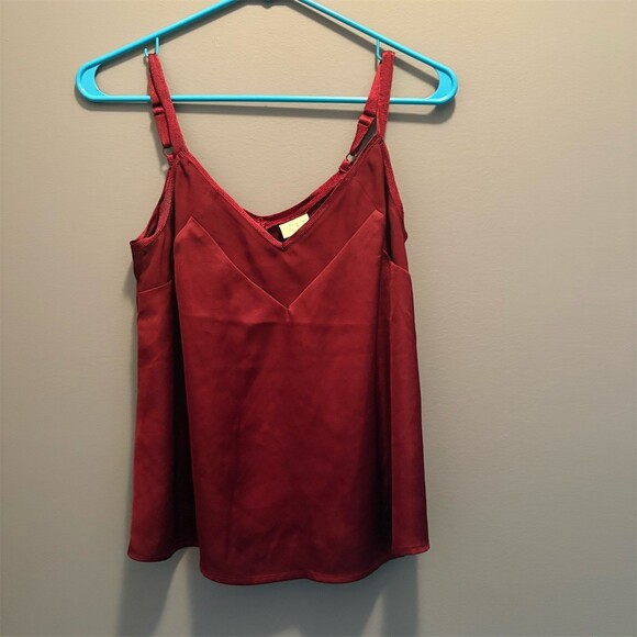 A New Day Tops - A New Day Camisole Tank Top Womens XS Maroon V-Neck Adjustable Straps